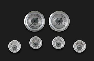 All American Six Gauge Set 3 3 /8" Speedo Silver