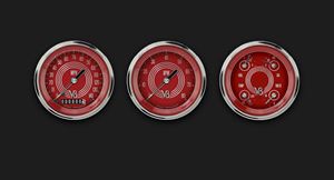 V8 Red Steelie Series Speedo, Tach, & Quad