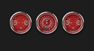 V8 Red Steelie Series Speedo & 2 Duals