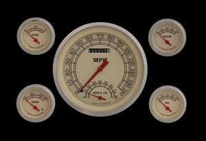 Vintage Series Five Gauge Set 4 5/8" Speedtachular Cream