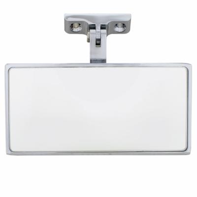 Rectangular Chrome Plated Aluminum Interior Rear View Mirror With Screw-On Mount